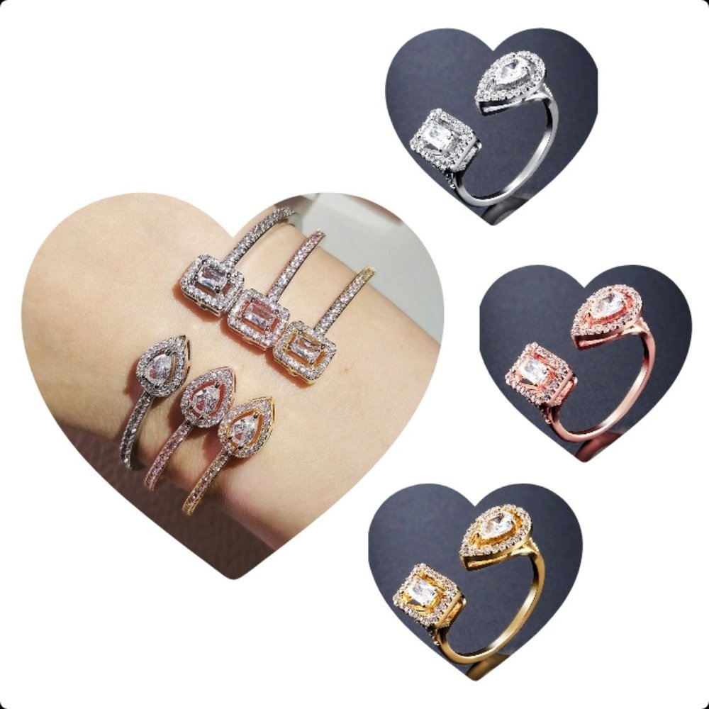 💍 Fashion Ring and Bangle Set 💎
